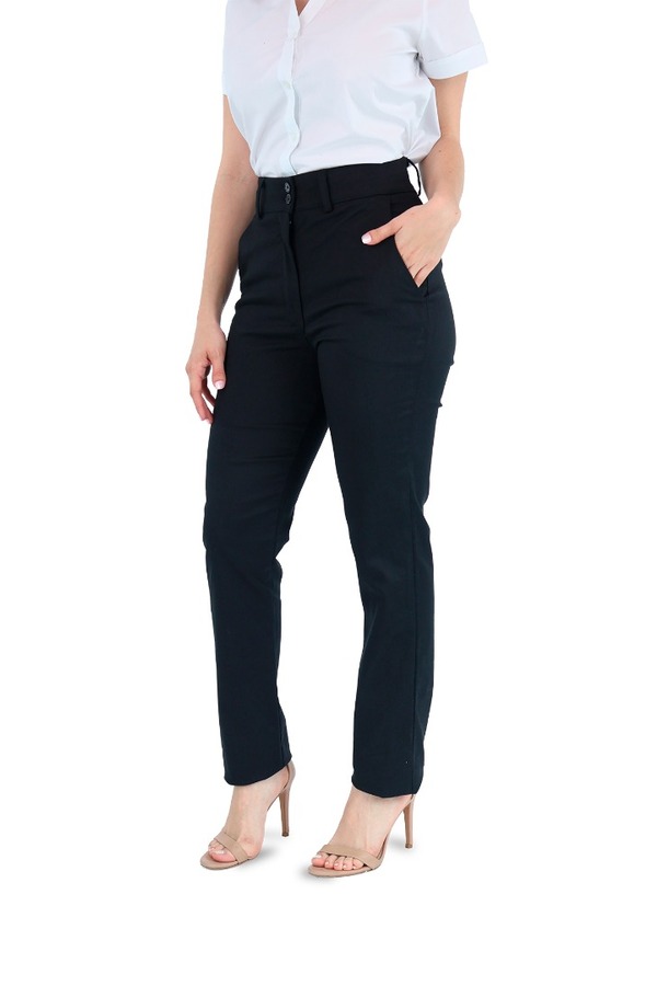 Pantalon Color Negro De Vestir Con Bolsas Stretch Para Dama